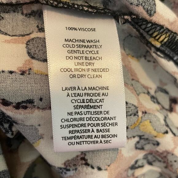 Beach Lunch Lounge Women Top S Abstract Animal Print Button Up Viscose Mob Wife - Picture 11 of 12